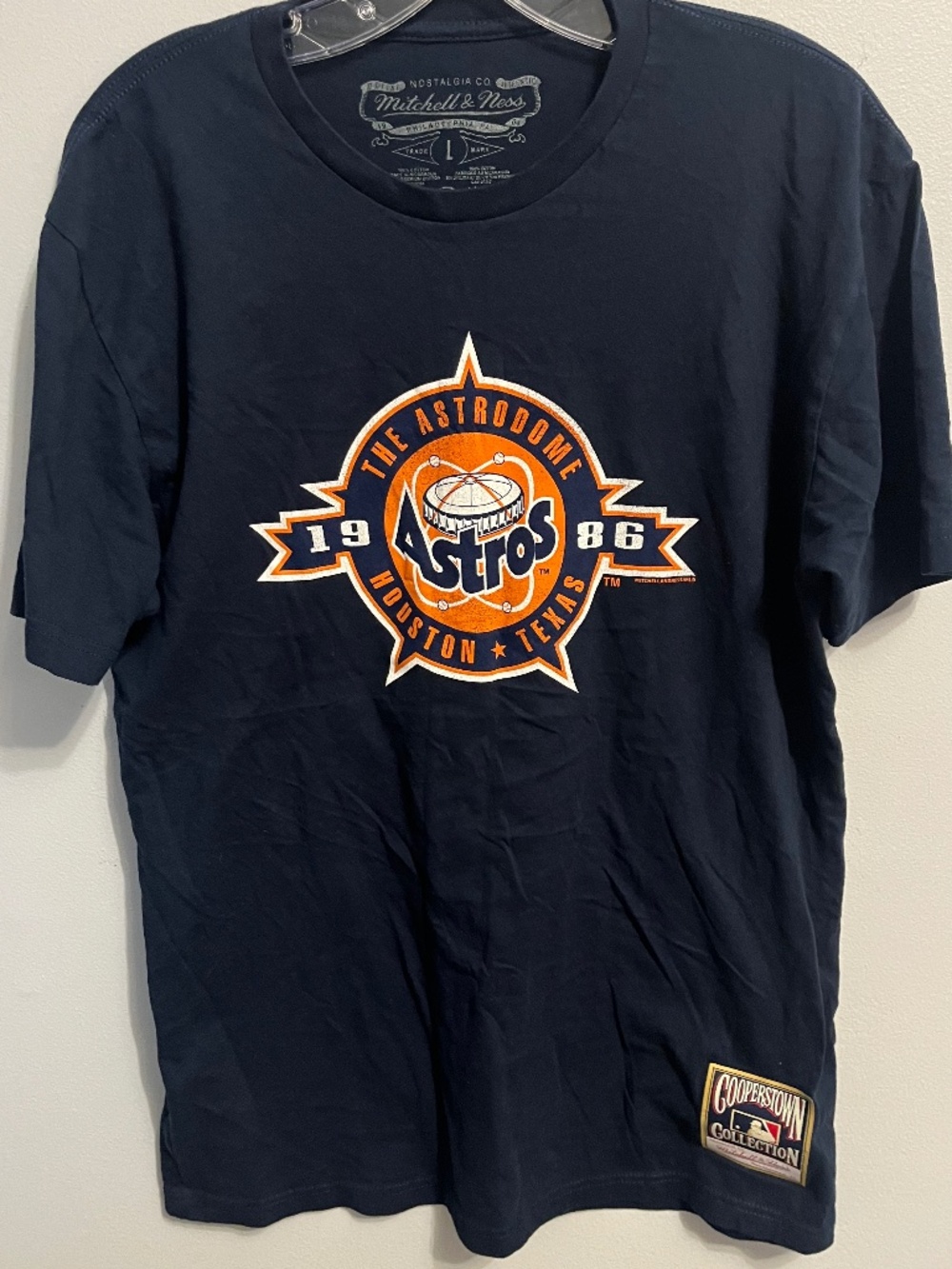 Houston Astros Mitchell Ness Cooperstown Collection Astrodome Tee Shirt L